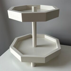 Elegant Cream Two-Tiered Display Stand